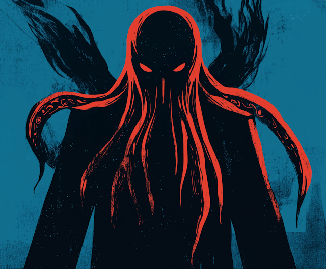 Ominous Figure with Red Tentacles