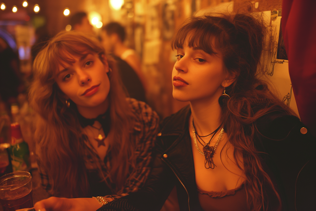 Two Women in Cozy Bar Atmosade