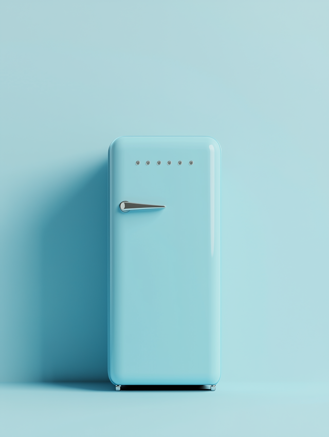 Vintage Pastel Blue Refrigerator