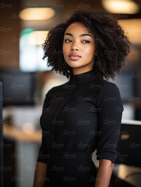 Confident Woman in Office Setting