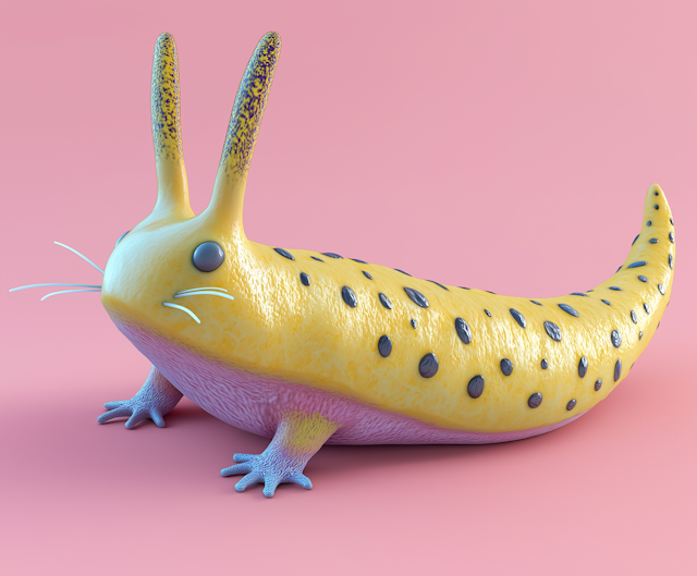 Whimsical Slug-Rabbit Creature