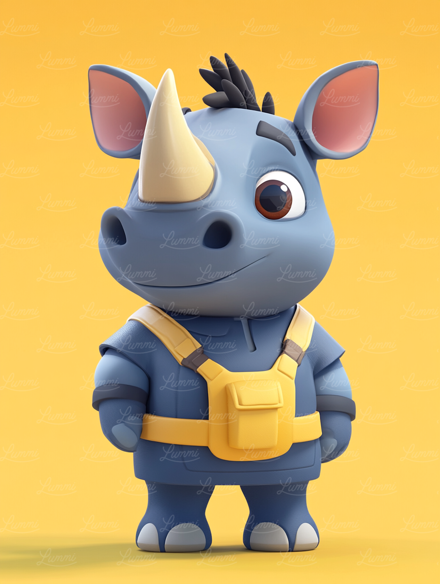 Cartoonish Anthropomorphic Rhinoceros