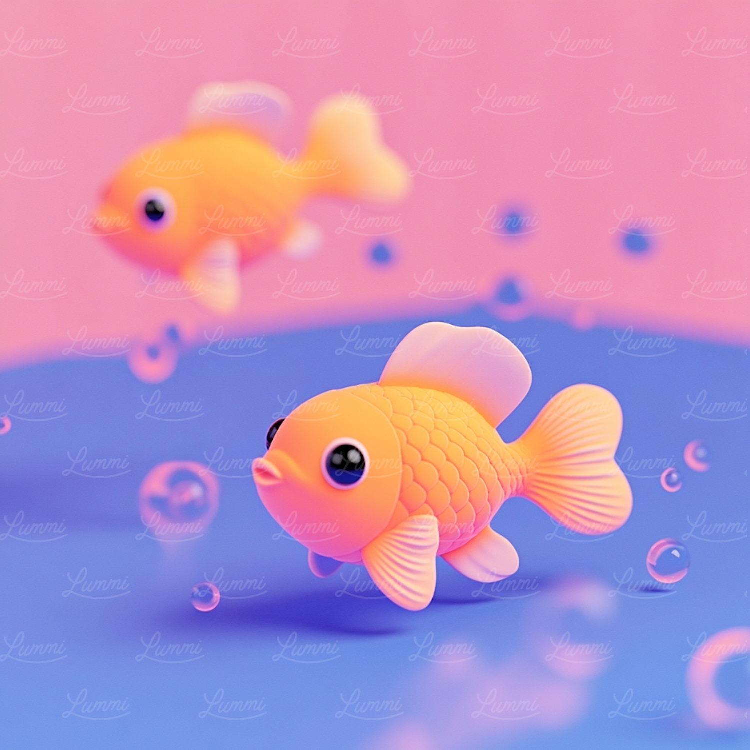 Stylized Cartoon Goldfish