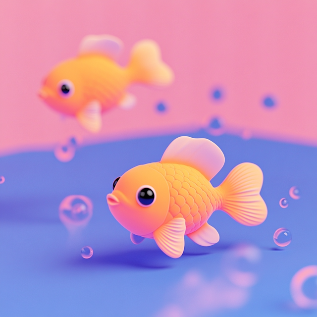 Stylized Cartoon Goldfish