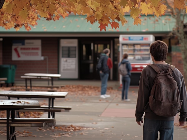 Campus Scene in Autumn