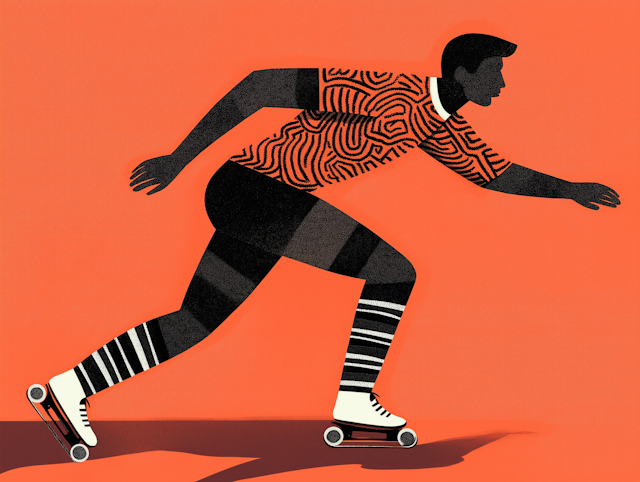 Stylized Roller Skater Illustration