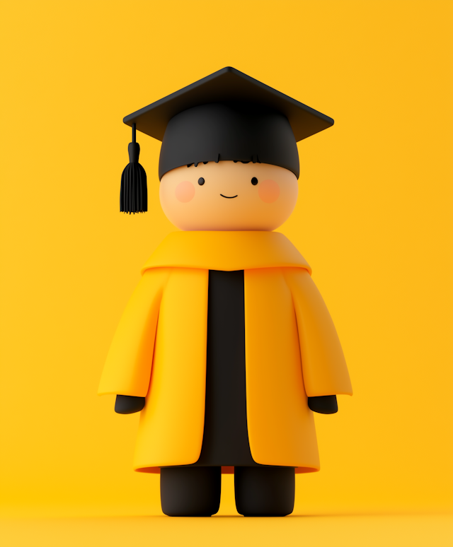 Cartoon Graduate Character Illustration