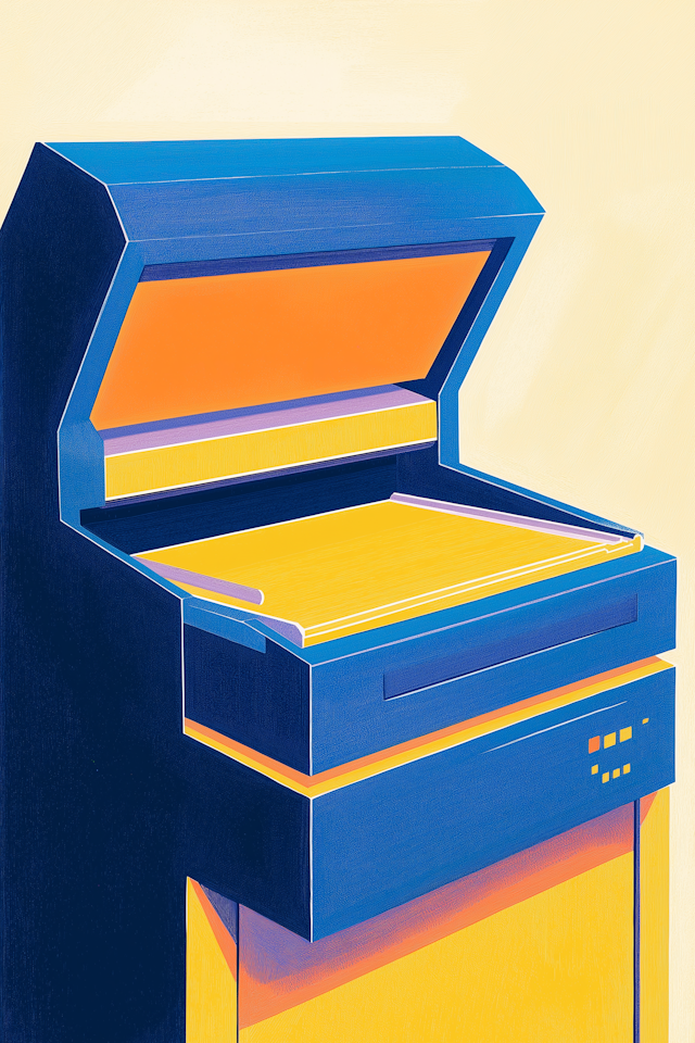 Stylized Photocopier Illustration