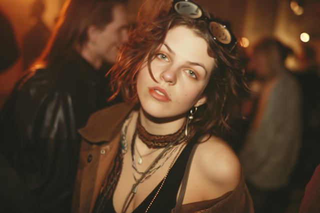 Contemplative Young Woman at Party