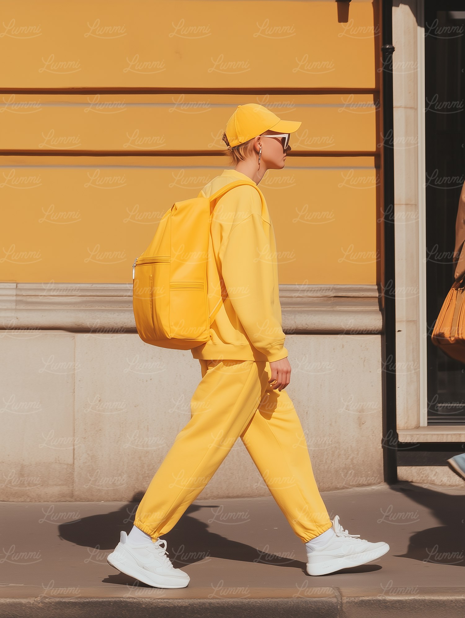 Person in Yellow Walking