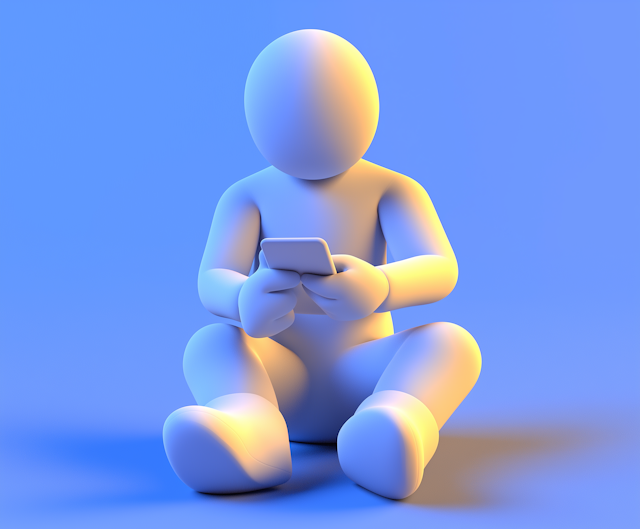 Minimalist 3D Model with Smartphone