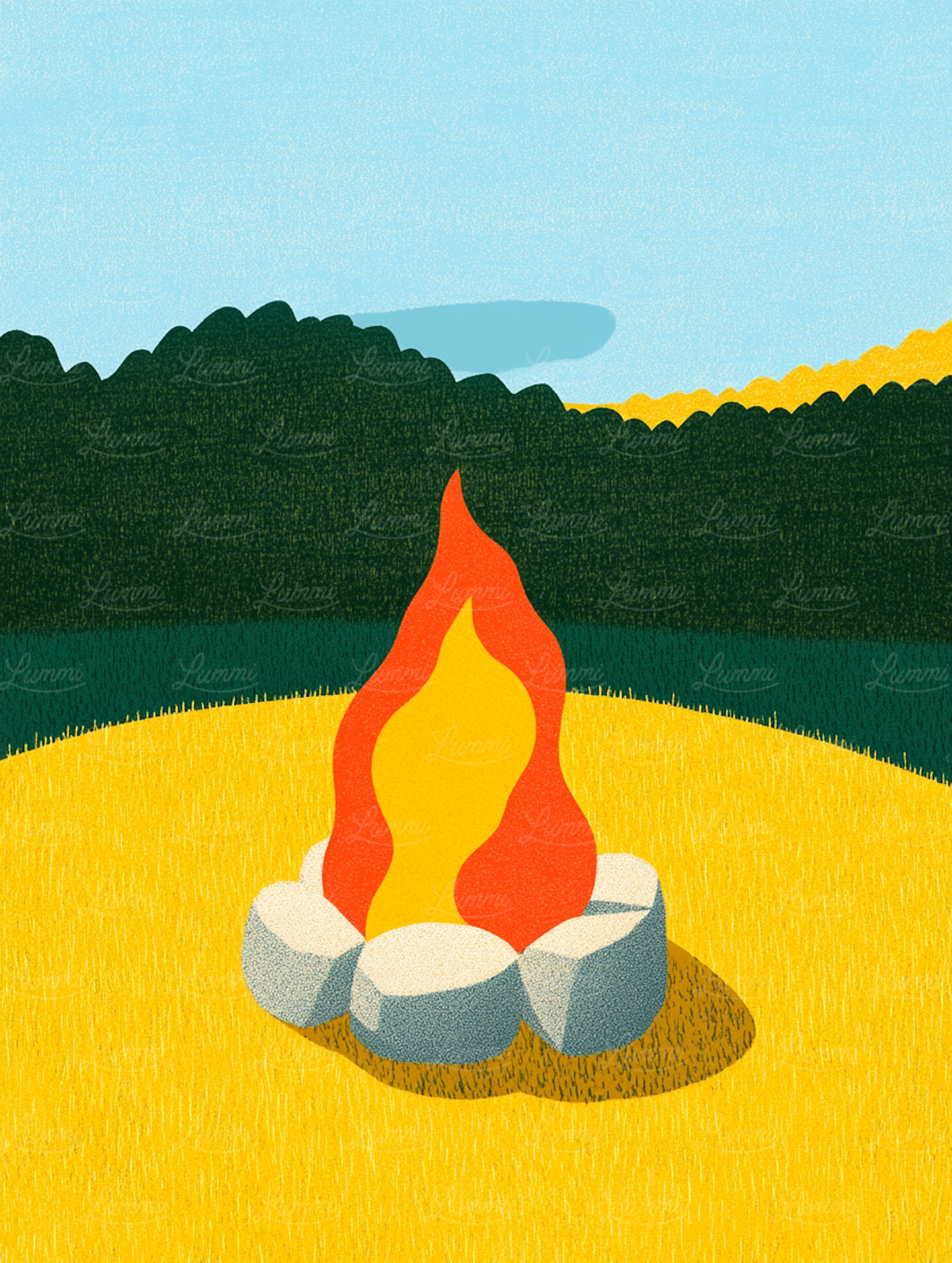 Stylized Campfire in Nature