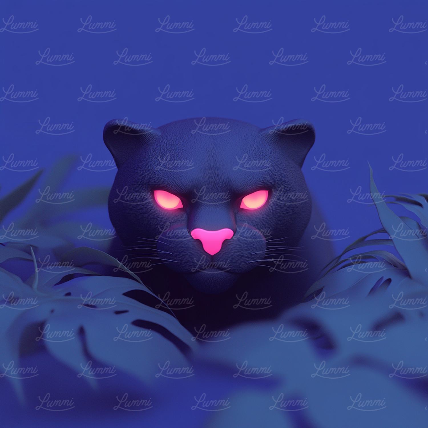 Majestic 3D Panther with Red Eyes