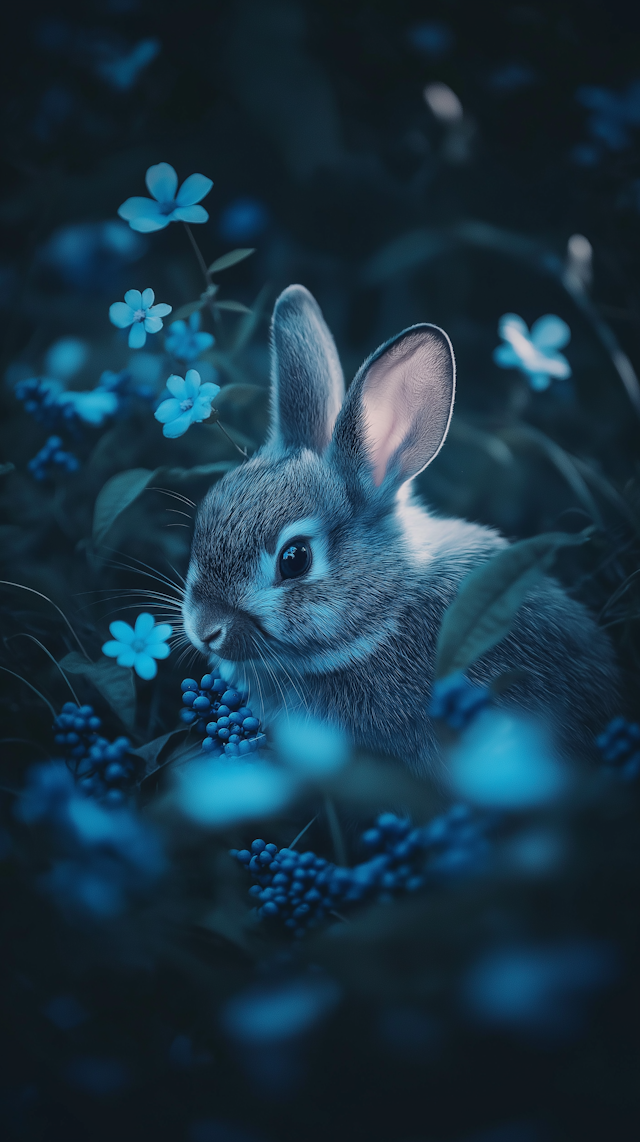 Serene Blue Rabbit