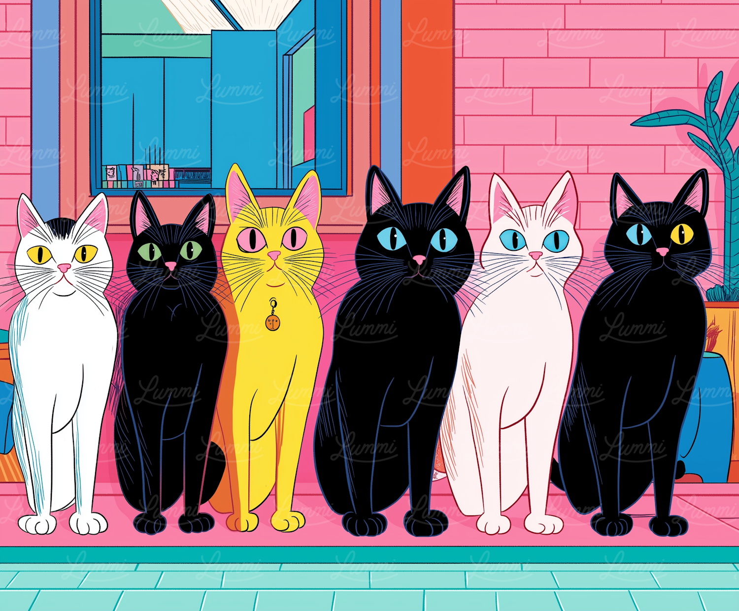 Vibrant Cat Illustration