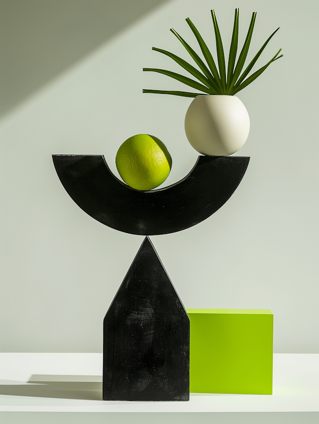 Contemporary Still Life with Geometric and Organic Elements