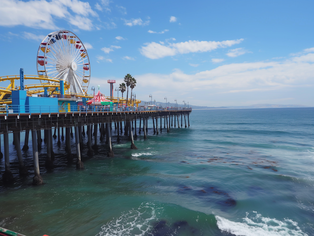 Vibrant Pier with Amusement Park