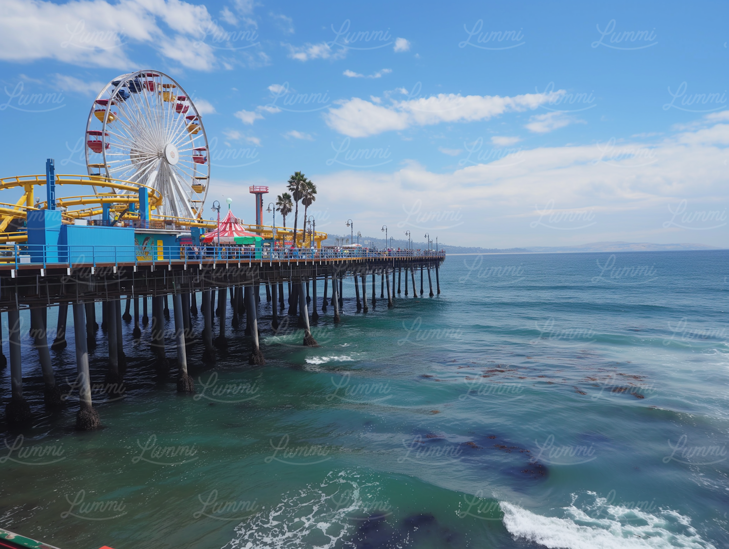 Vibrant Pier with Amusement Park