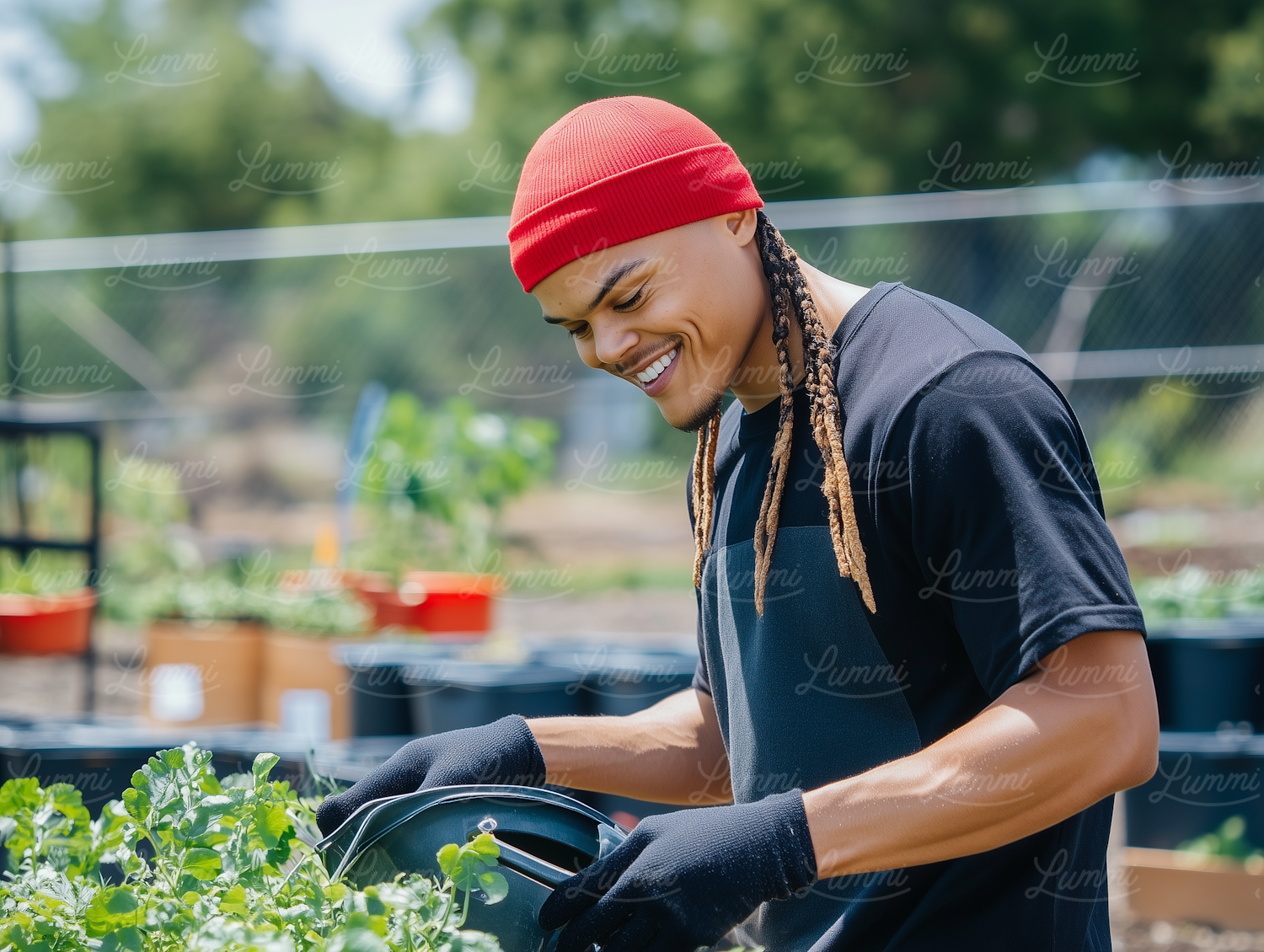 Young Man Gardening