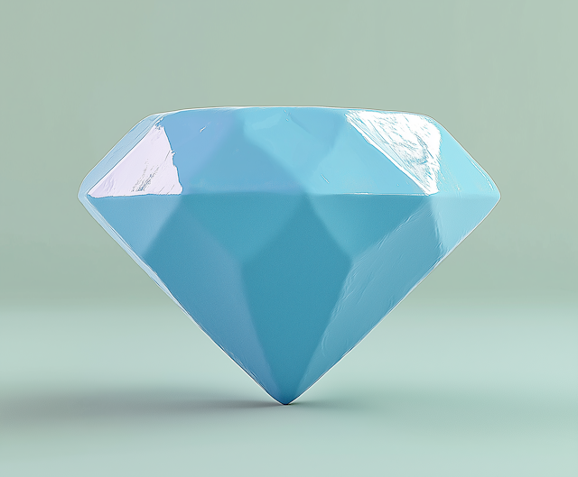 Brilliant Blue Diamond on Mint Green