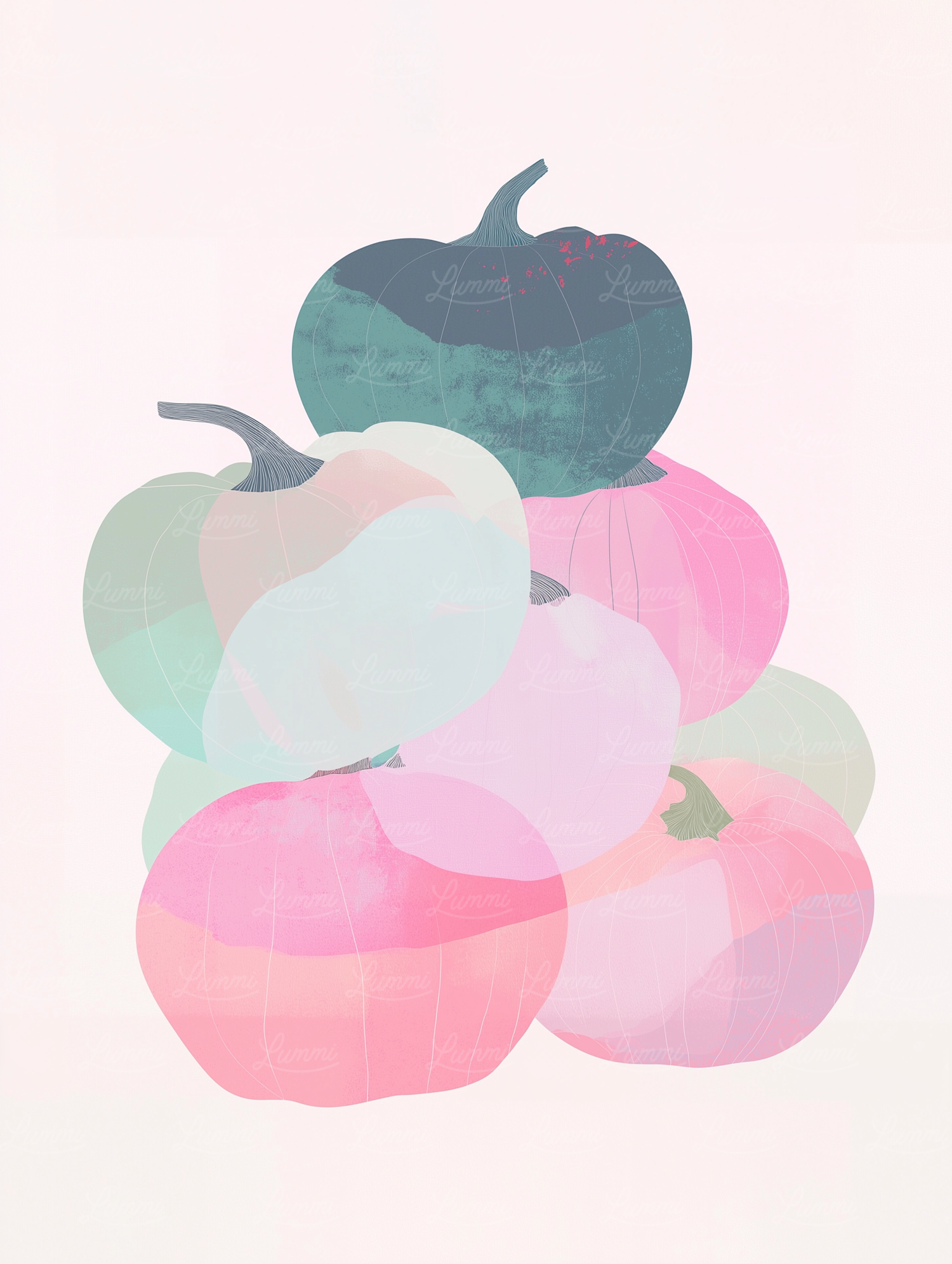 Stylized Pastel Pumpkins