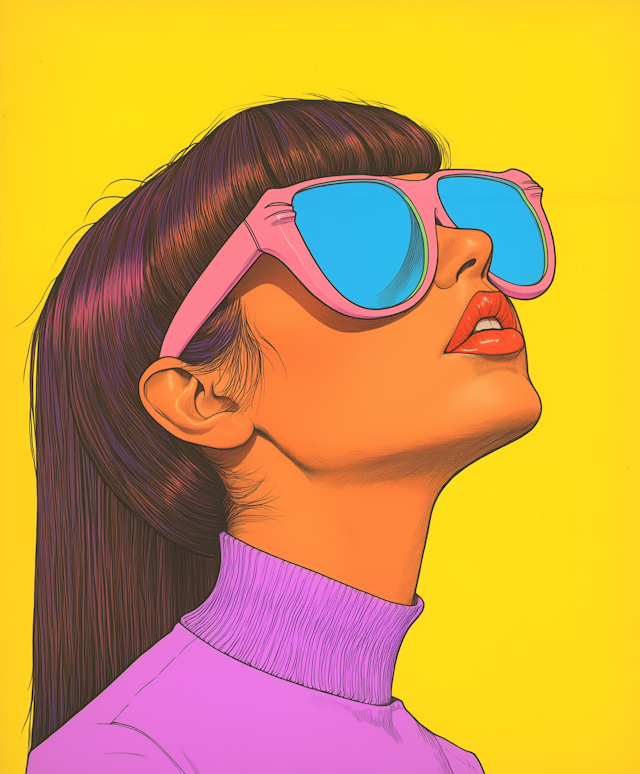 Stylized Woman with Sunglasses