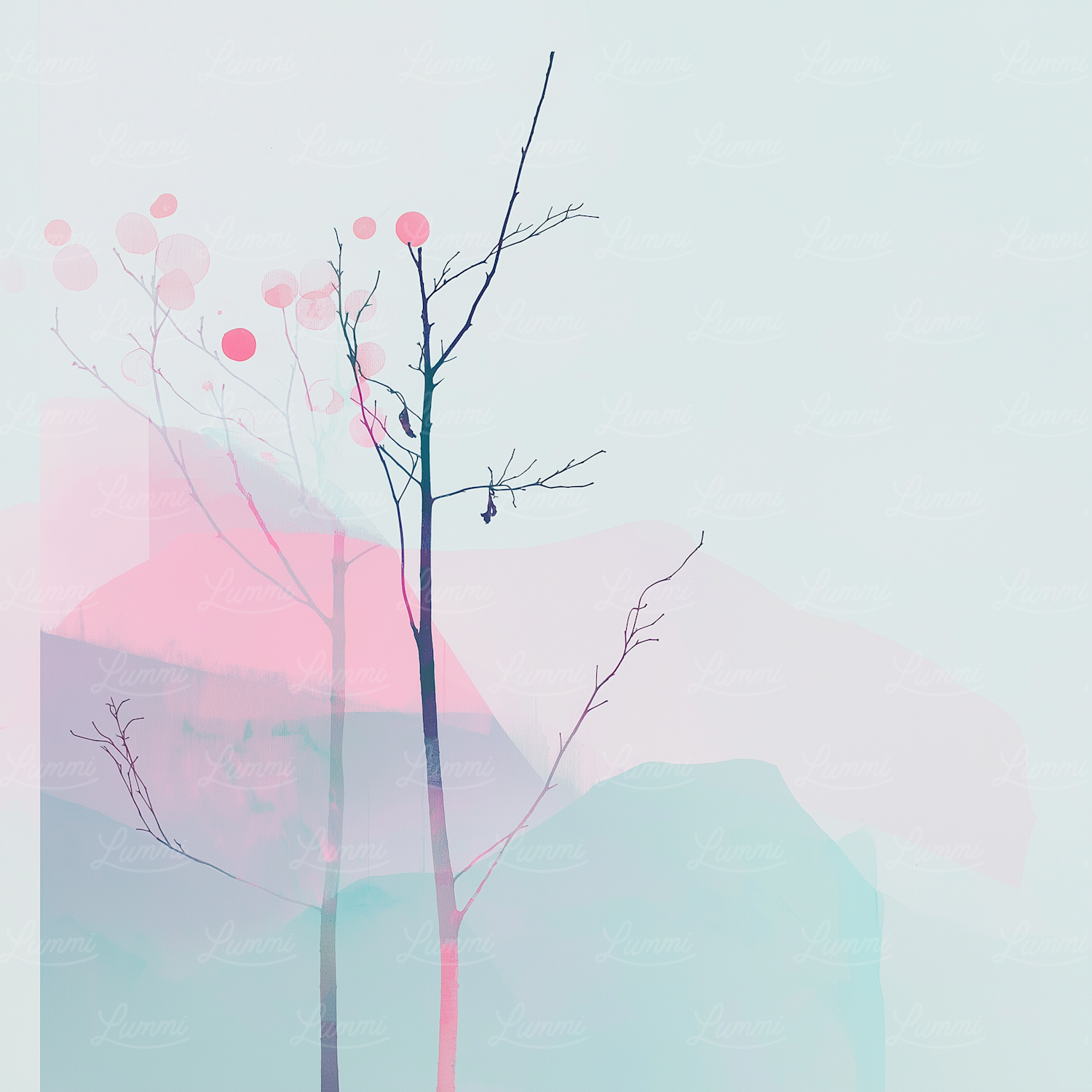 Minimalist Serene Trees