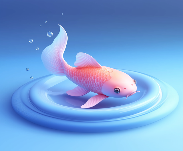 Stylized 3D Koi Fish in Water