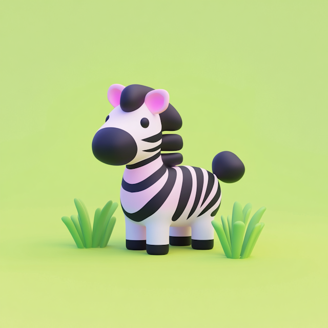 Stylized Cartoon Zebra