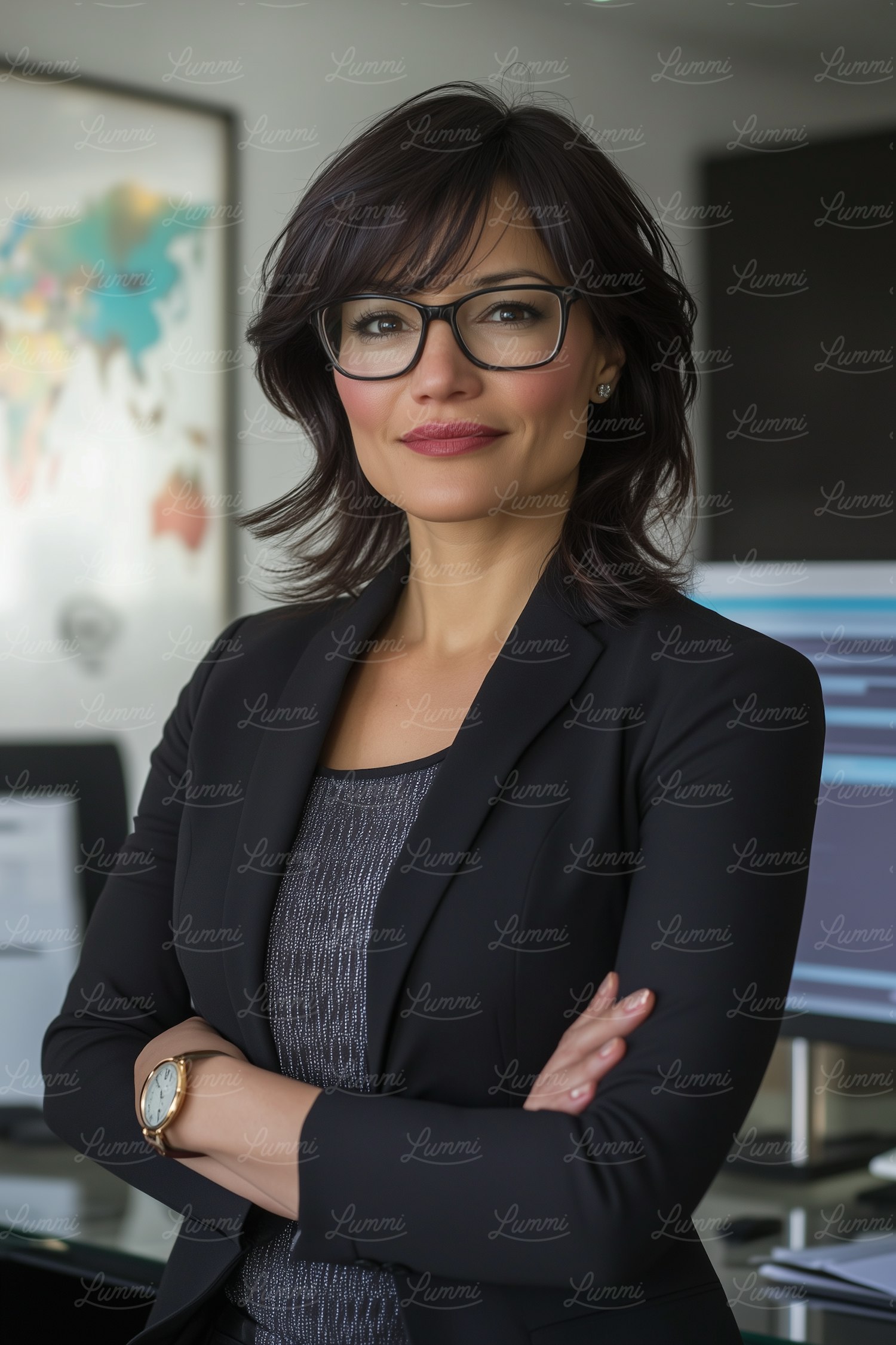 Confident Woman in Office Setting