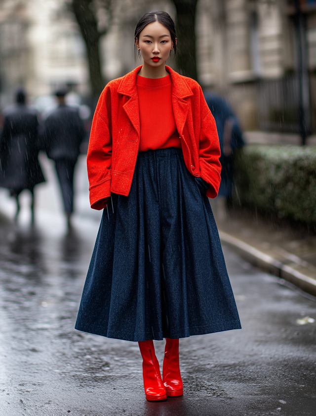 Urban Chic Woman in Red