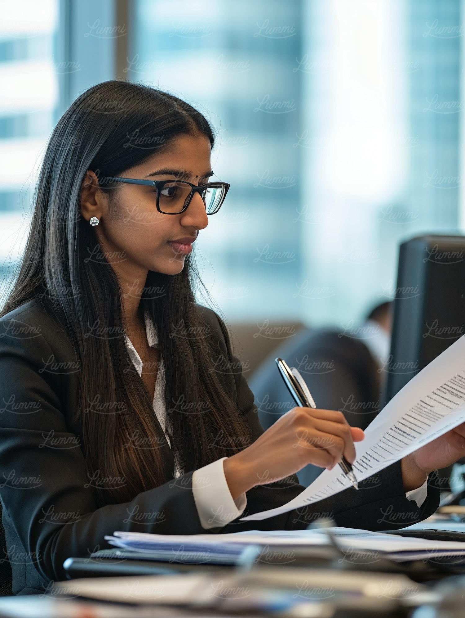 Focused Woman at Work