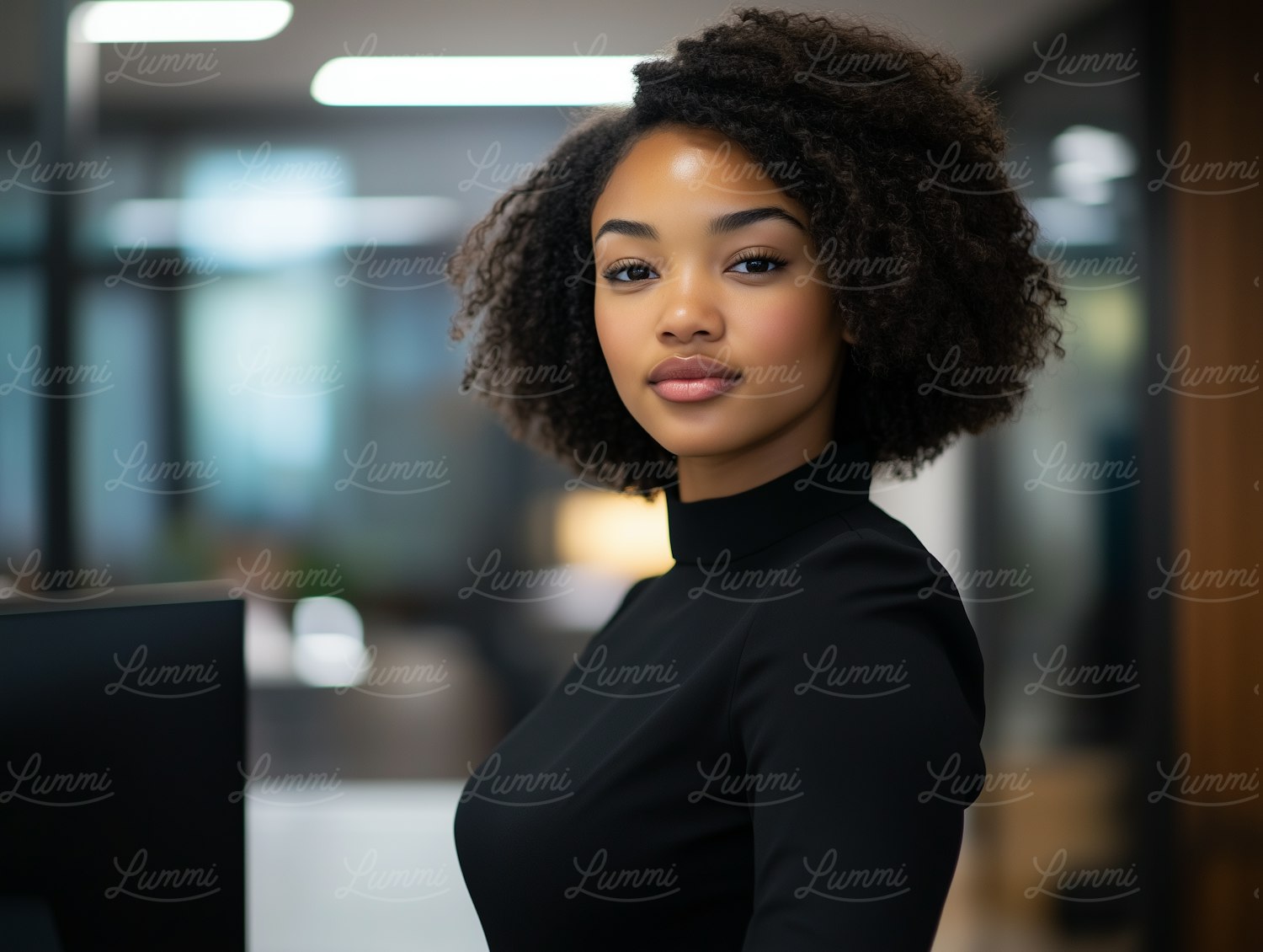 Confident Woman in Office Setting