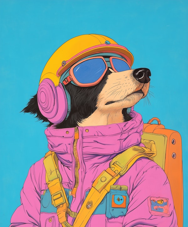 Stylized Dog in Outdoor Gear