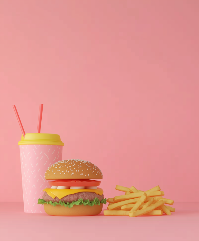 Stylized Fast Food Meal