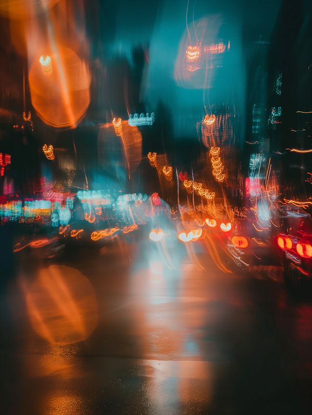 Urban Light Trails at Night