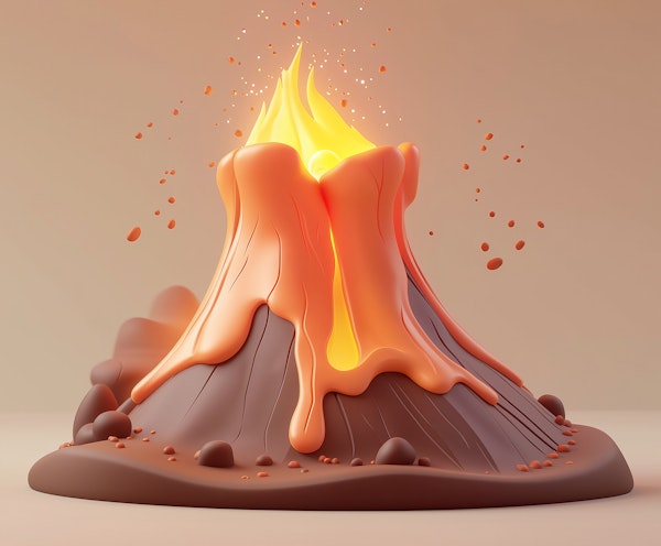 Stylized 3D Volcanic Eruption