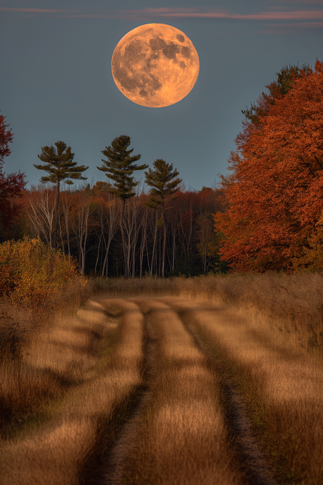 Twilight Serenity with Autumn Foliage