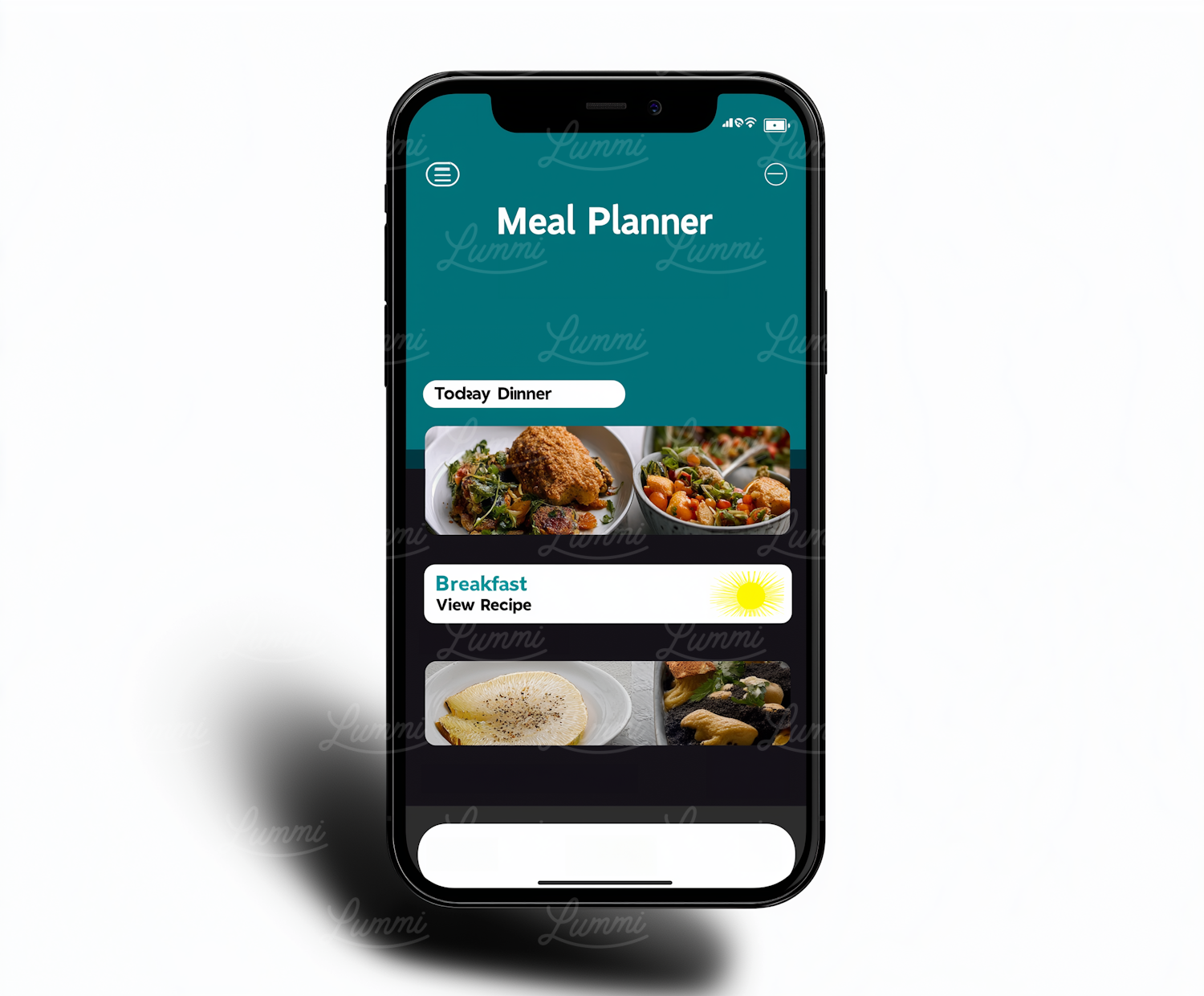 Meal Planning App on Smartphone