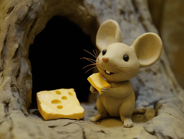 Anthropomorphic Mouse with Cheese