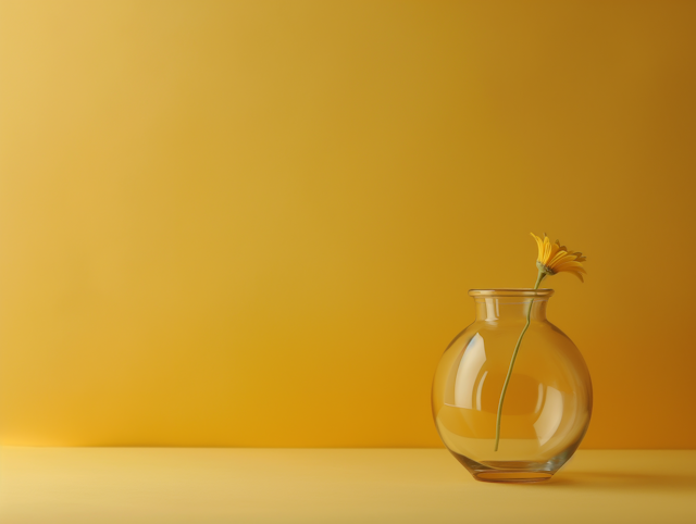 Minimalist Composition with Flower and Vase