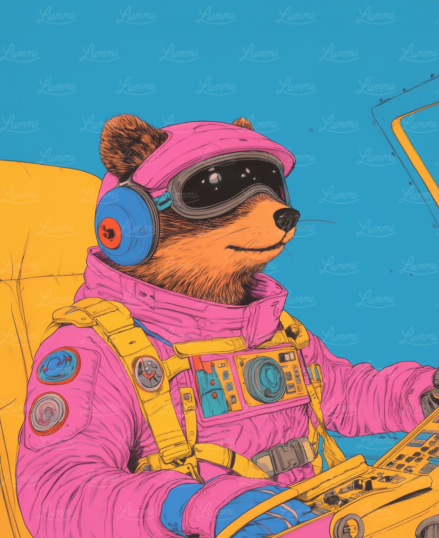 Anthropomorphic Bear Astronaut