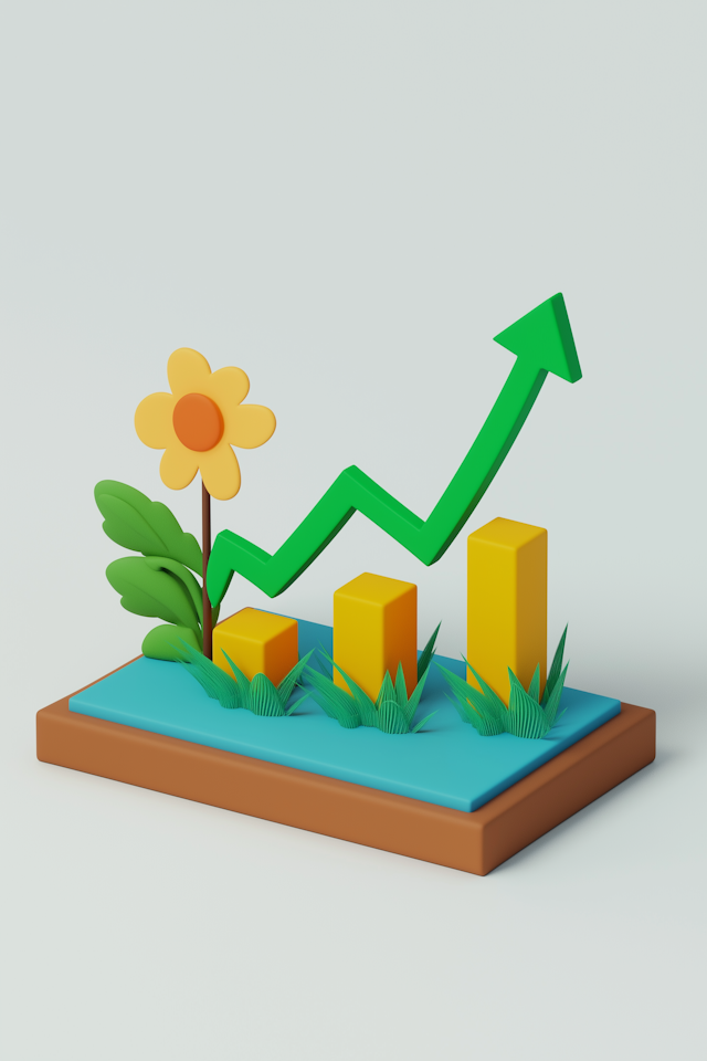 Stylized Nature-Inspired Growth Chart