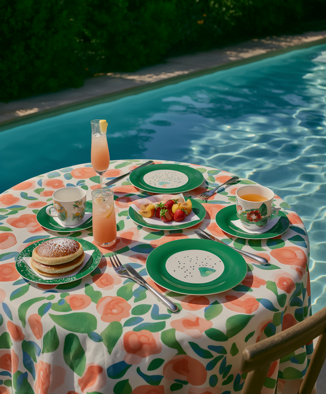 Elegant Poolside Breakfast