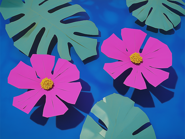 Abstract Tropical Flowers