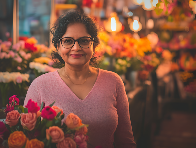 Woman in Flower Shop