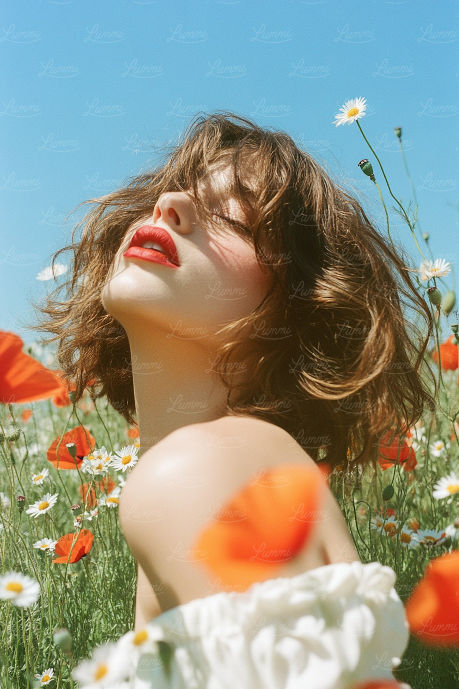 Woman in Flower Field