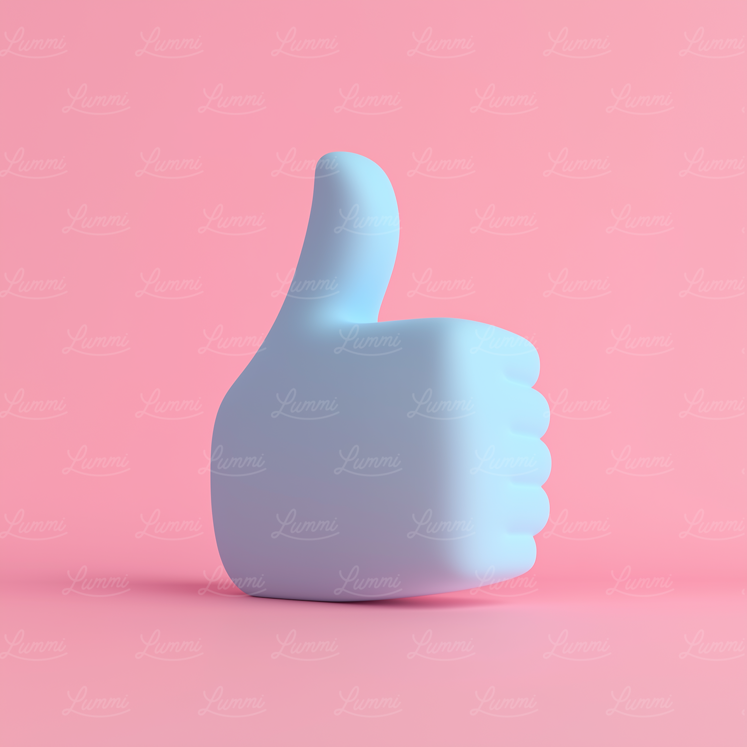 3D Blue Thumbs-Up Symbol