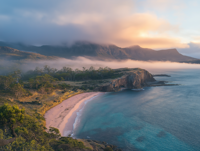 Serene Beach Cove at Sunrise/Sunset