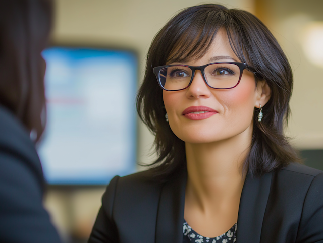 Professional Woman in Conversation